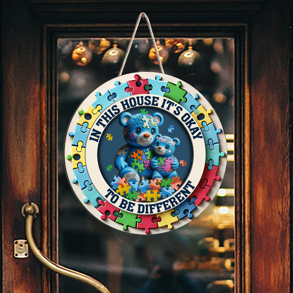 In diesem Haus ist Anderssein okay – Individuell geformtes Holzschild zur Sensibilisierung für Autismus