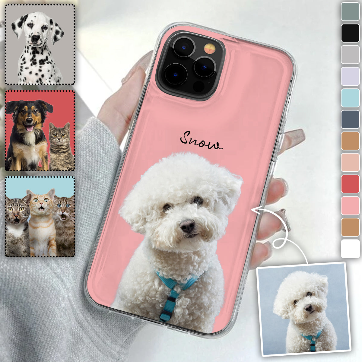 Lovely Dog Cat Pet Portrait - Personalized Dog Clear Phone Case
