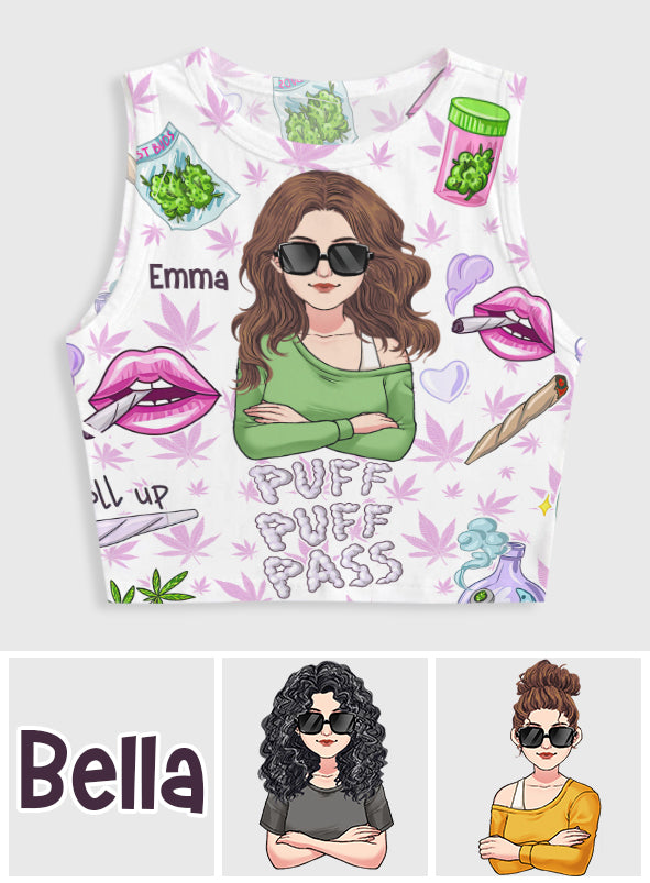 Puff Puff Pass - Personalized Weed Crop Tank Top