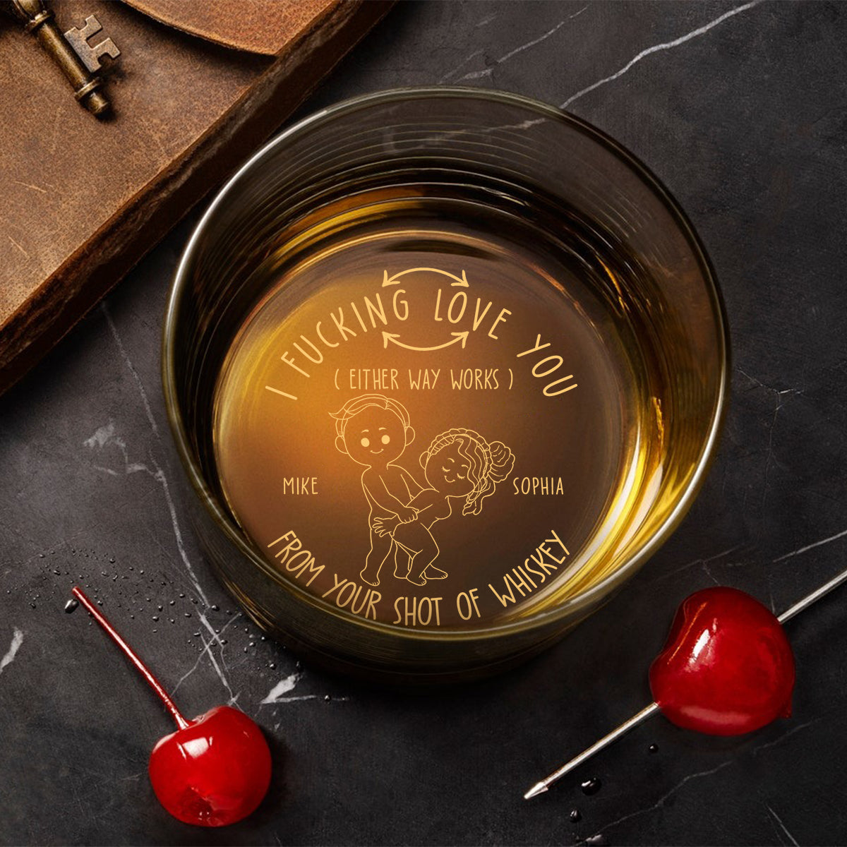 Ich liebe dich – Personalisiertes Whiskyglas für Paare mit Gravur