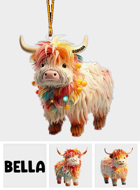 Liebe zu Hochlandrindern – Personalisierter, individuell geformter Ornament