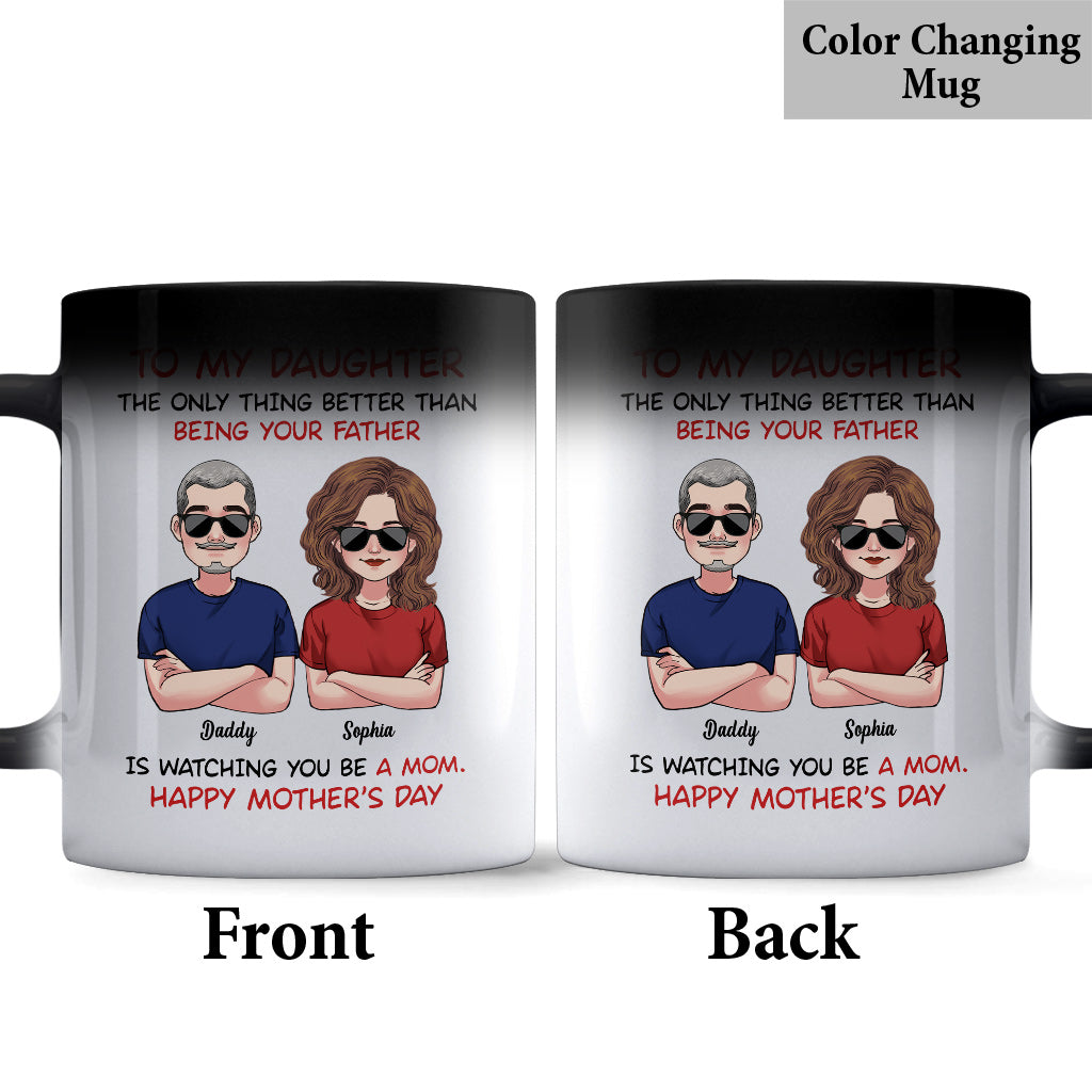 An meine Tochter: Alles Gute zum Muttertag! An meinen Sohn: Alles Gute zum Vatertag! – Personalisierte Tasse für meine Tochter