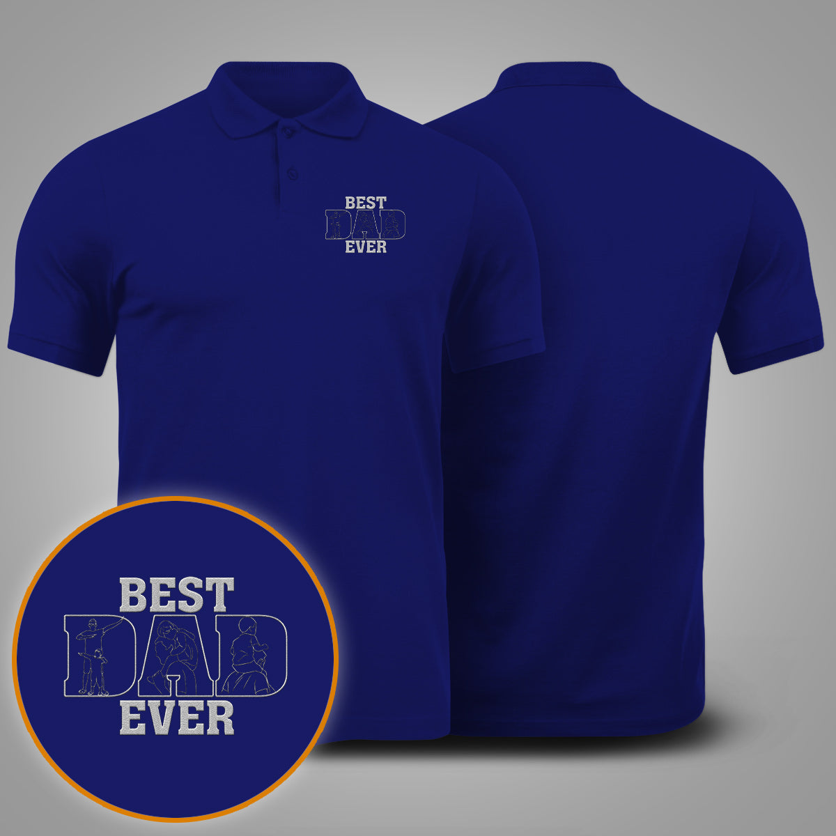 Papa/Opa/Mama... Seit Jahren - Personalisiertes, besticktes Poloshirt für Väter