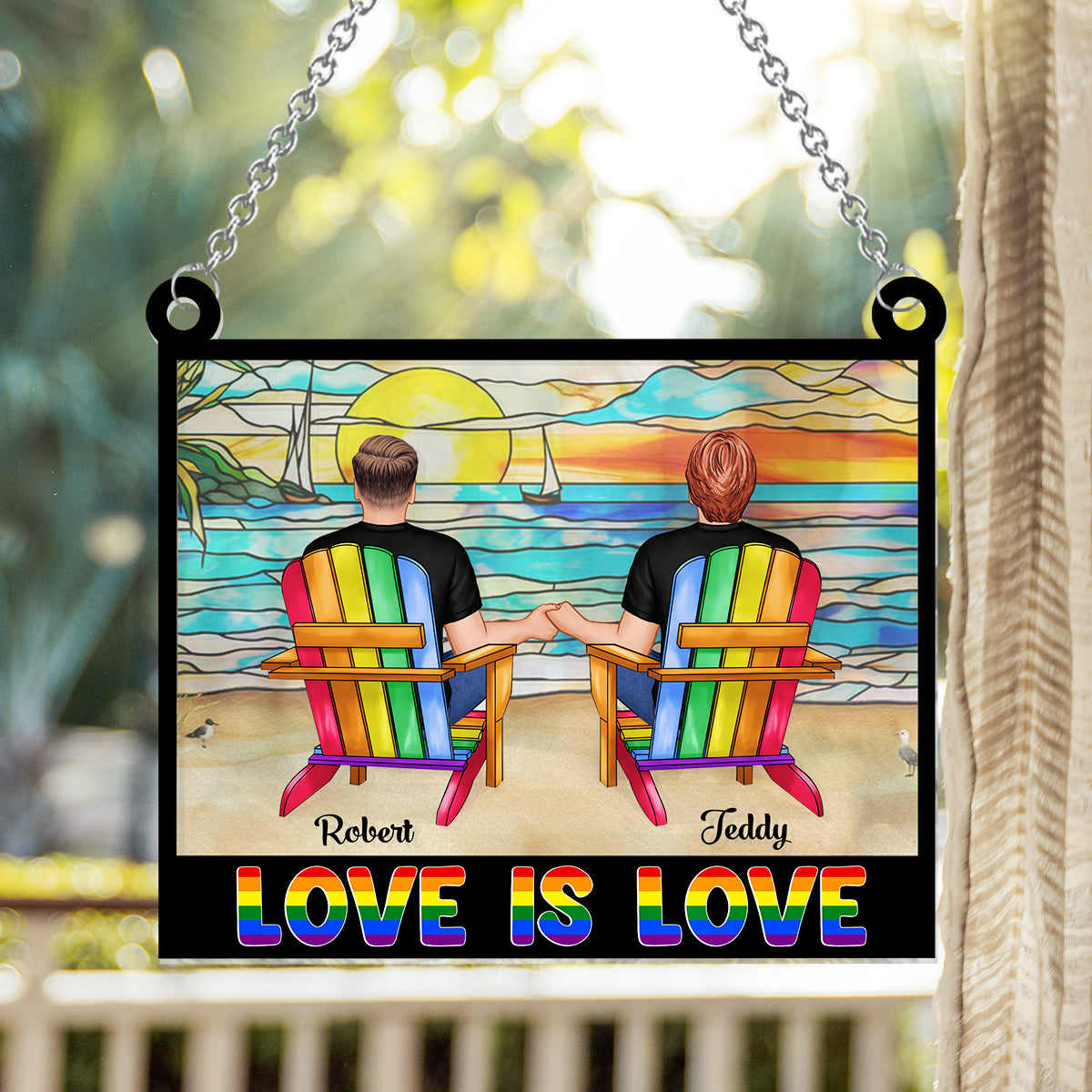 Du bist mein fehlendes Puzzleteil – Personalisierter LGBT-Unterstützungs-Fensterhänger-Sonnenfänger 