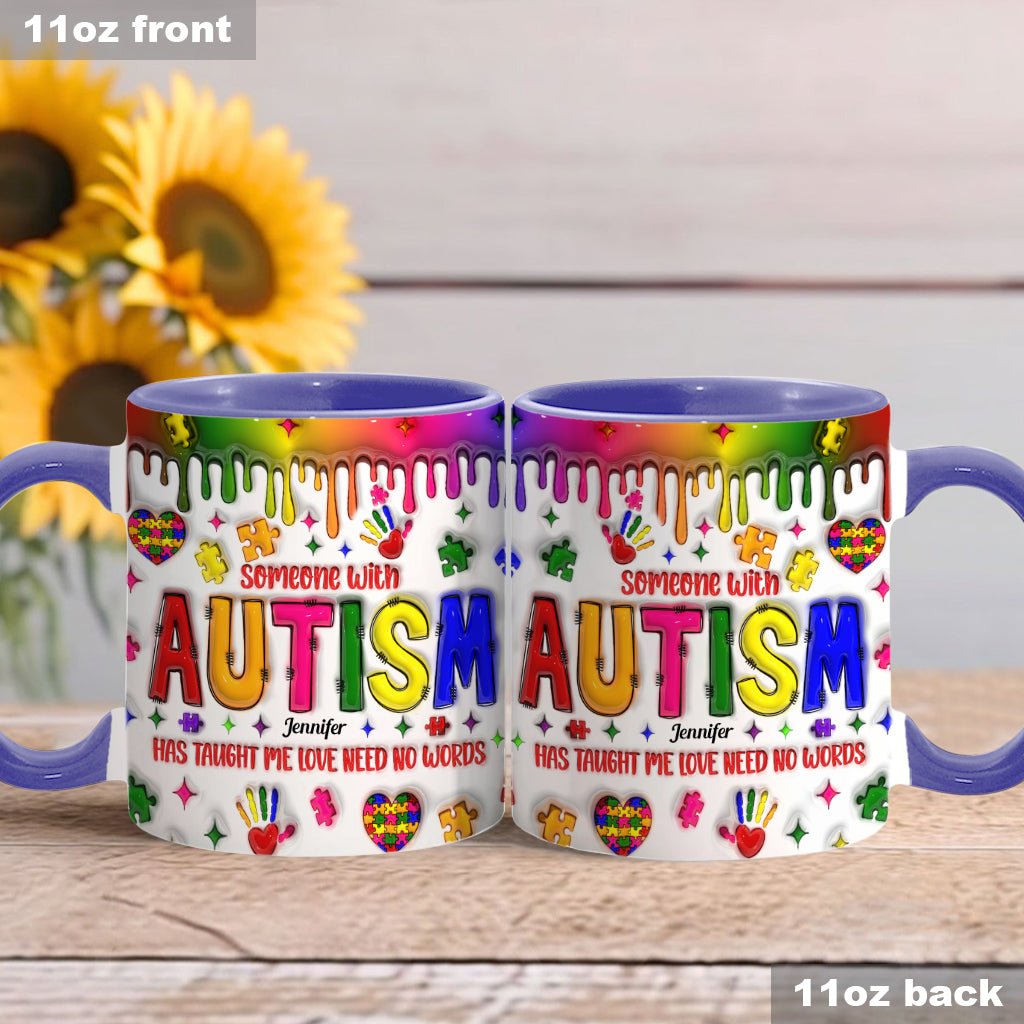 Liebe braucht keine Worte – Personalisierte Tasse mit Akzent zur Sensibilisierung für Autismus
