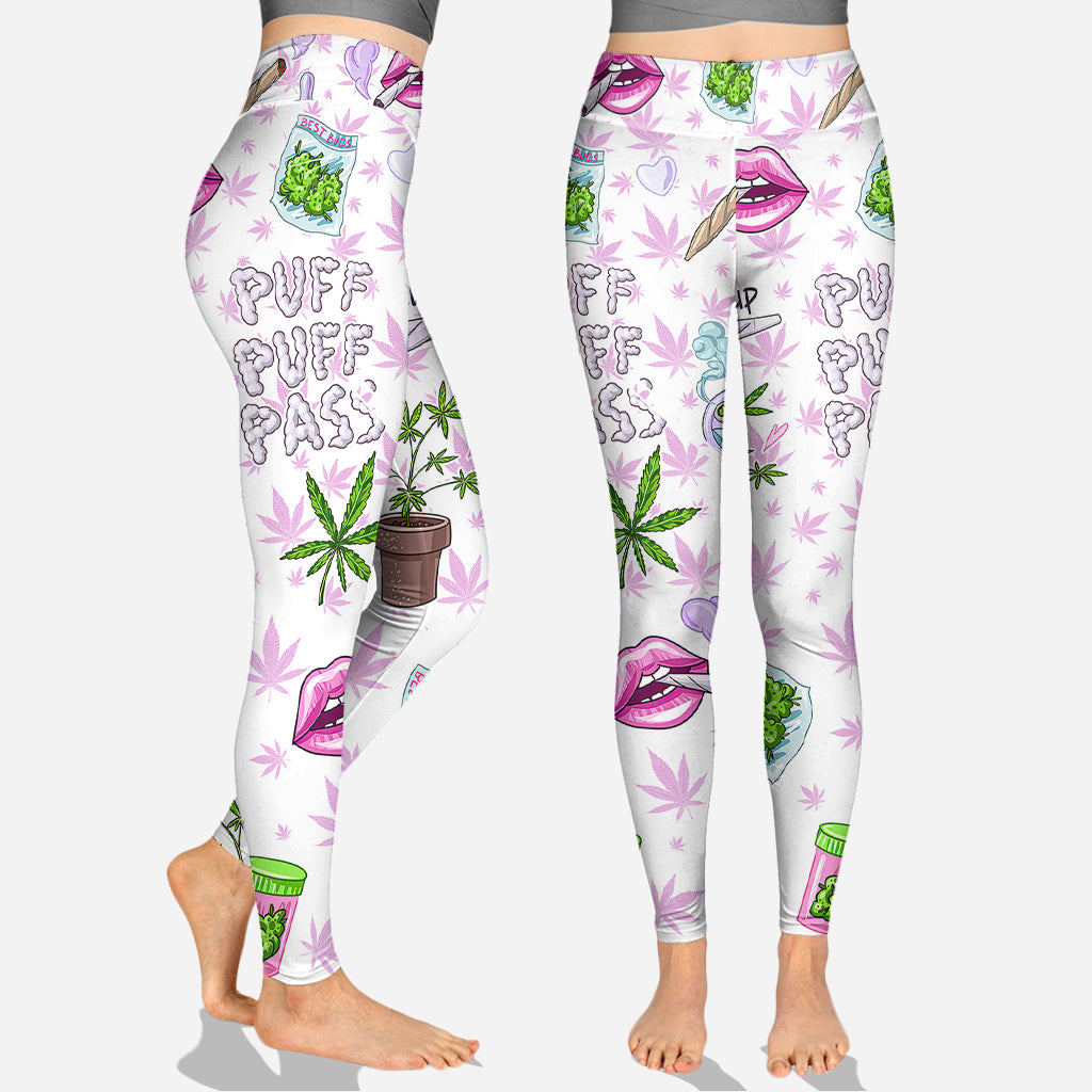 Puff Puff Pass – Personalisiertes Weed-Cross-Tanktop und Leggings