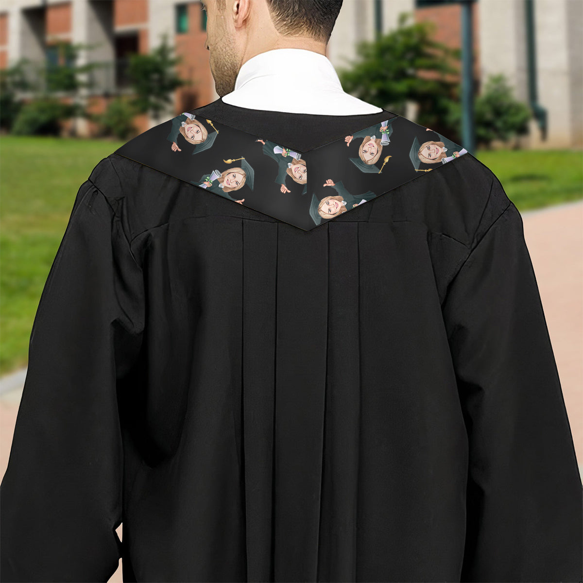 Caricature Funny Character - Personalized Graduation Graduation Stole