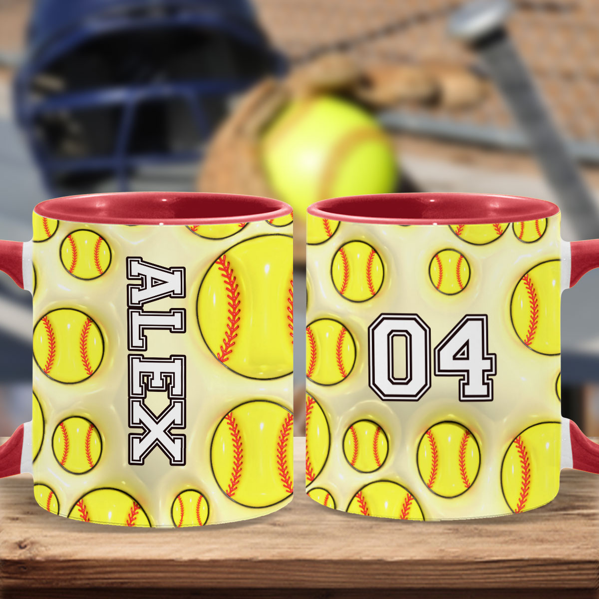 Softball Lovers - Personalized Softball Accent Mug