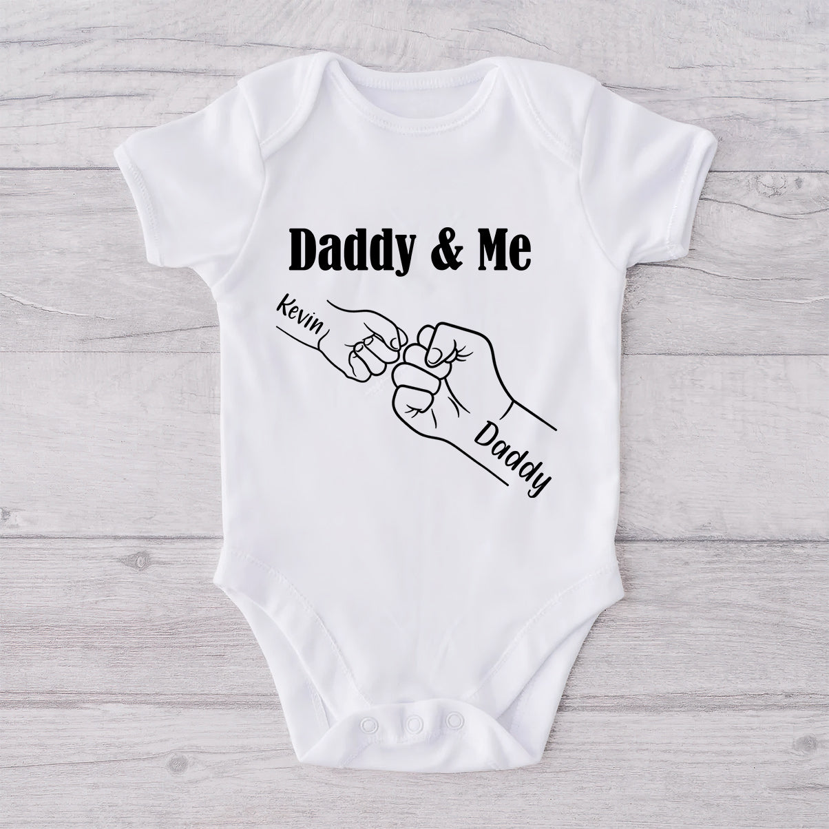 Papa und ich – Papas Team – Personalisiertes Vater-T-Shirt und Baby-Body