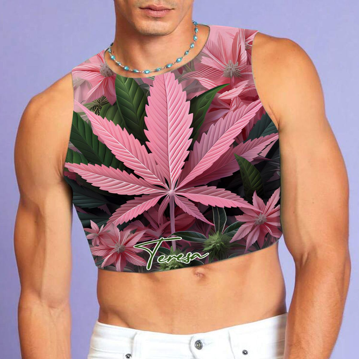 Hübsche kleine Kifferin – personalisiertes Tanktop für Cannabis-Crop-Top