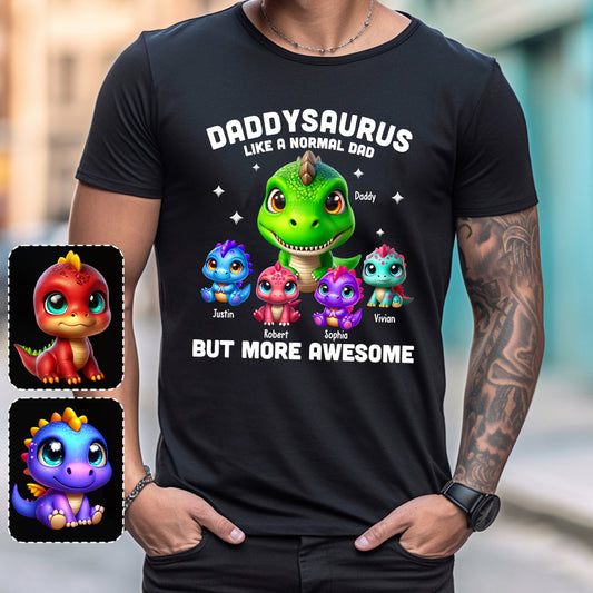 Daddysaurus Grandpasaurus 3D-Dinosaurier – Personalisiertes Vater-T-Shirt und Hoodie