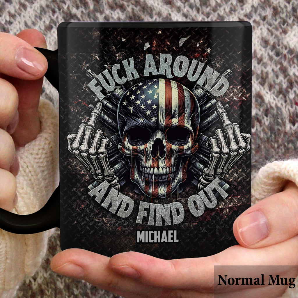 Amerikanische Flagge Skelett - Personalisierte Totenkopf-Tasse