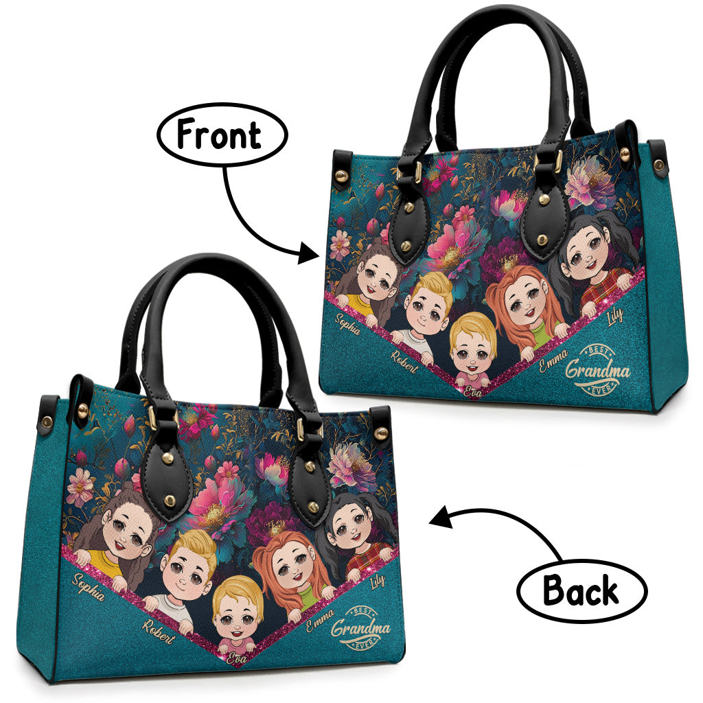 Die beste Oma der Welt – personalisierte Oma-Lederhandtasche