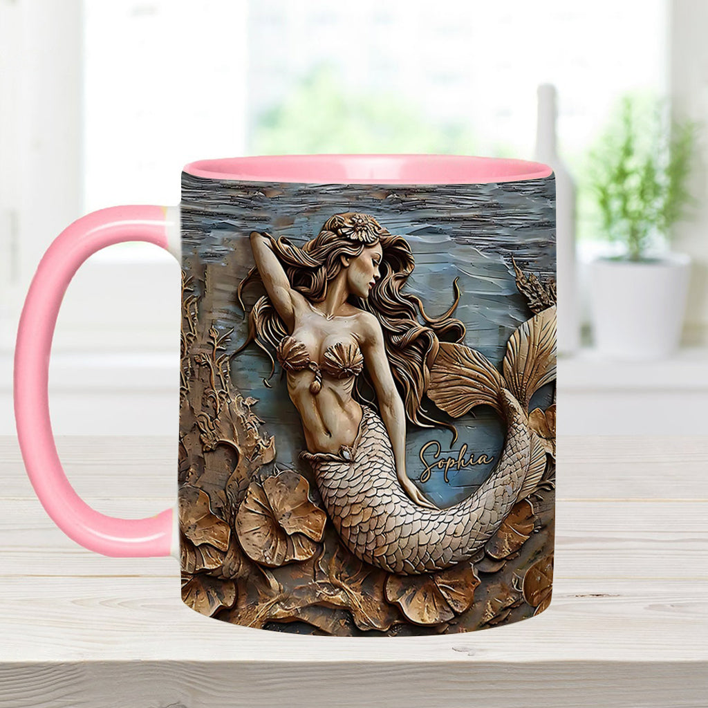 Beautiful Mermaid - Personalized Mermaid Accent Mug
