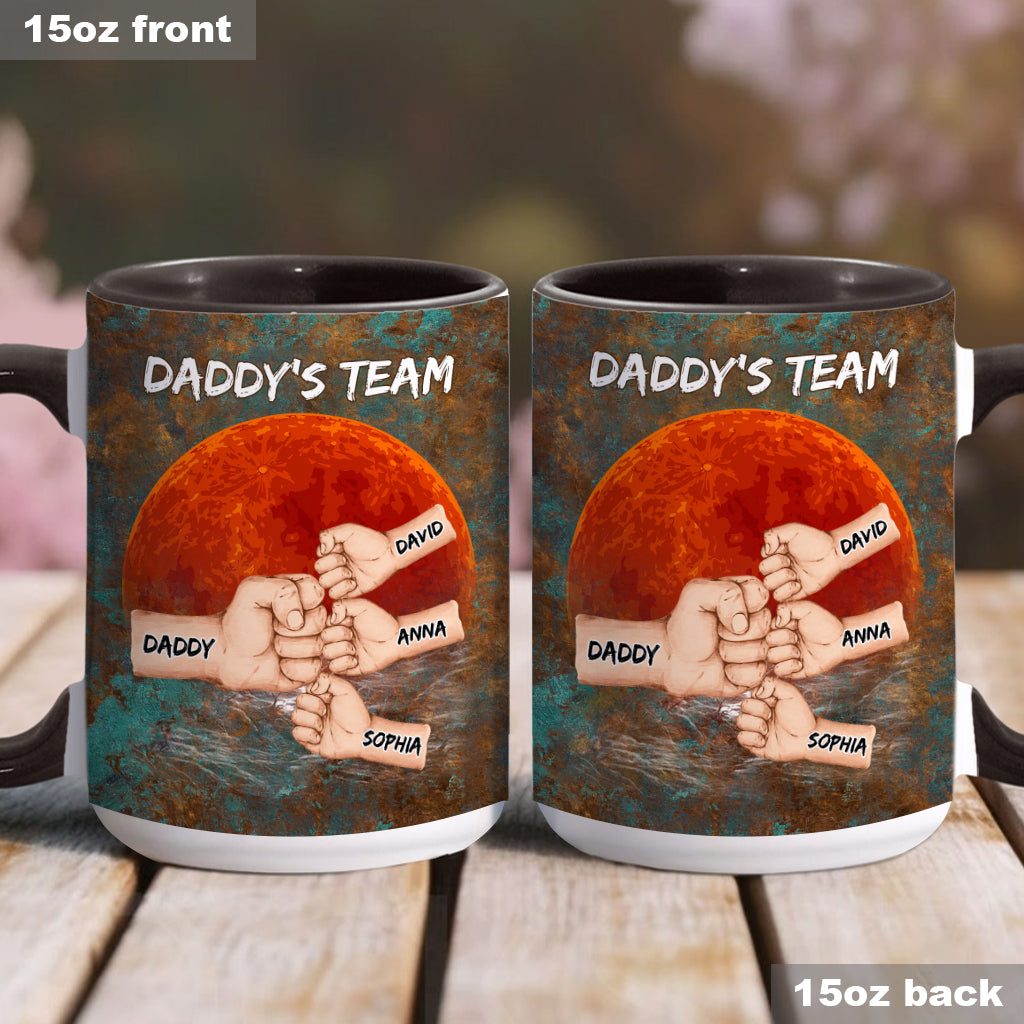Daddy's Team - Personalisierte Tasse mit Vater-Akzent