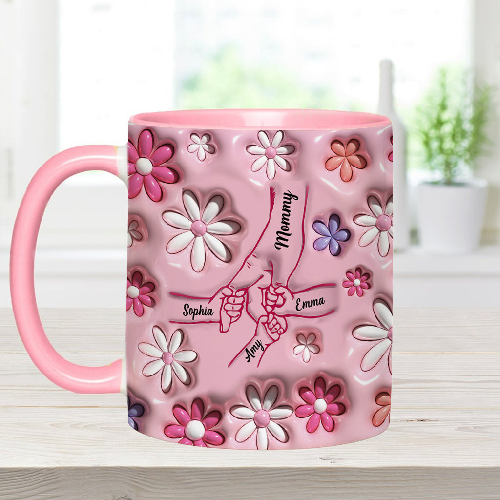Händchenhalten - Personalisierte Tasse mit Mutter-Akzent