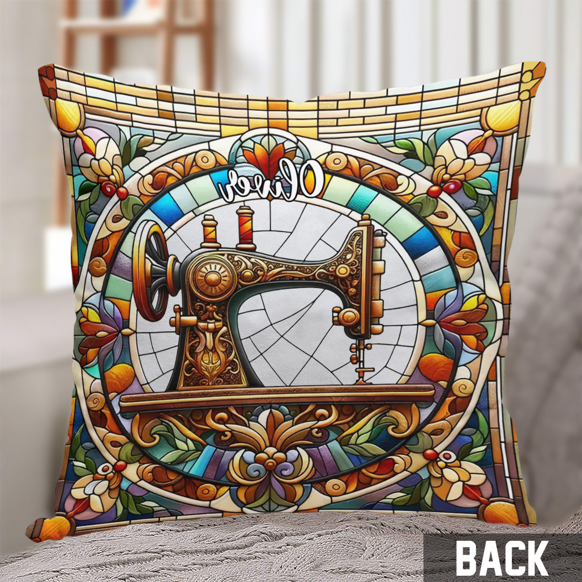 Bunte Nähmaschine – Personalisierte Nähkissen