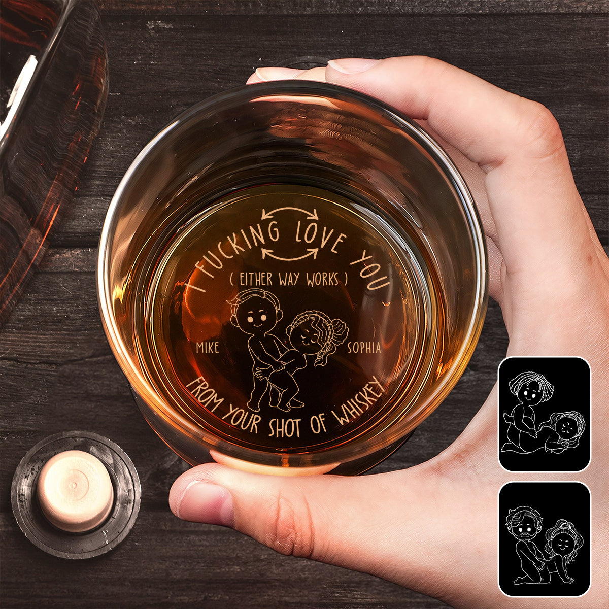 Ich liebe dich – Personalisiertes Whiskyglas für Paare mit Gravur