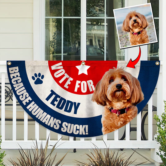 Stimme für mein Fellbaby ab! Jedes Foto - Personalisierte Hunde-Faltfahne