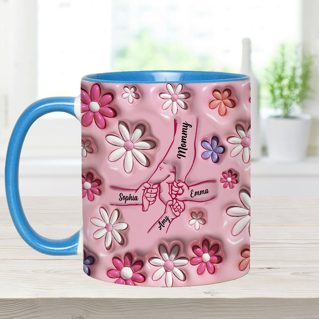 Händchenhalten - Personalisierte Tasse mit Mutter-Akzent