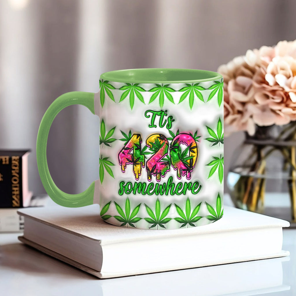 It's 420 Somewhere - Personalized Weed Accent Mug