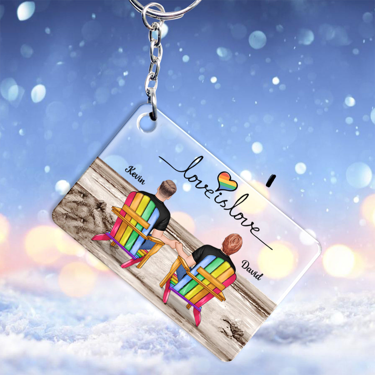 Liebe ist Liebe – Personalisierter LGBT-Unterstützungs-Schlüsselanhänger
