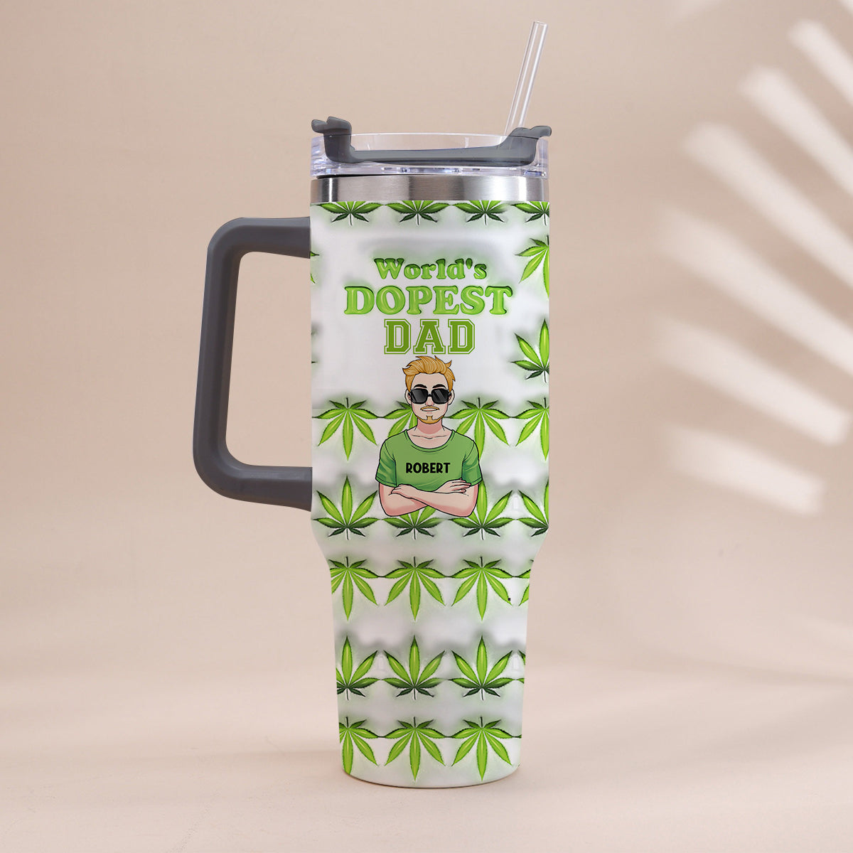 Der coolste Papa aller Zeiten – personalisierter Vaterbecher mit Henkel