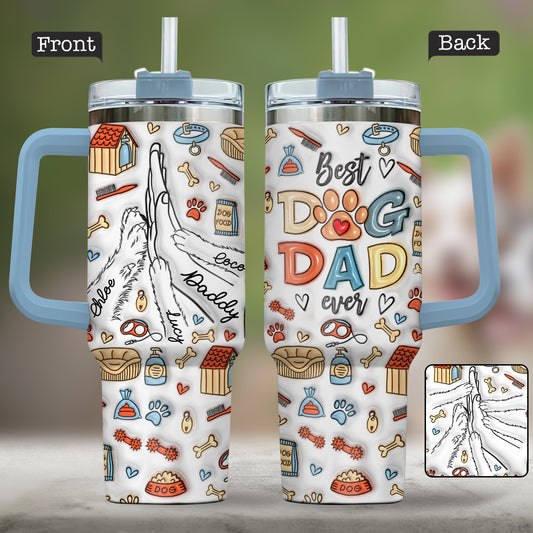 Bester Hunde-Papa aller Zeiten – Personalisierter Vater-Trinkbecher mit Henkel