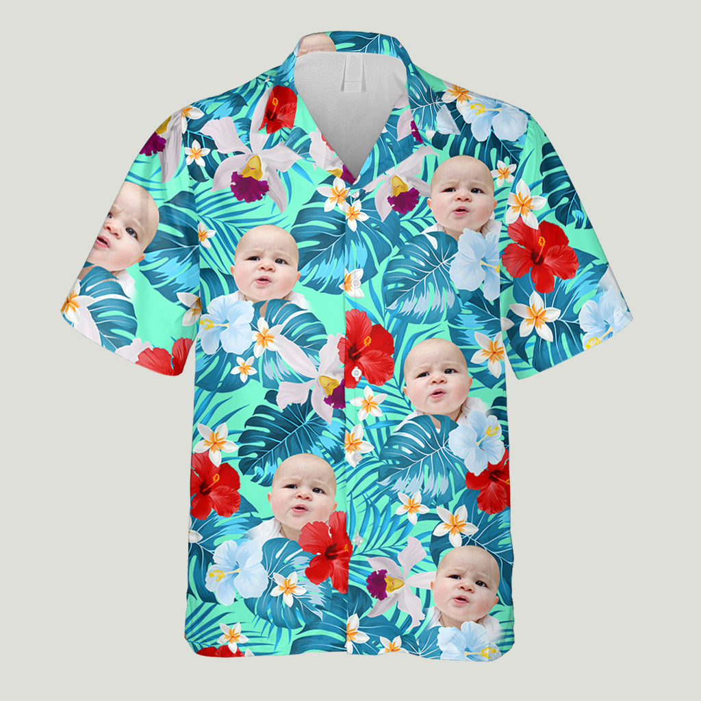 Custom Face Photo Tropical Style Dad Uncle Any Title - Personalized Father Hawaiian Shirt