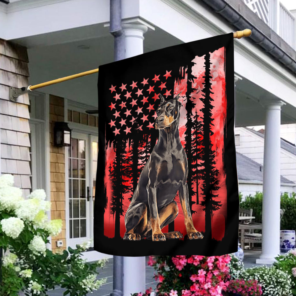 Rote Flagge zum Unabhängigkeitstag – Personalisierte Hundehüttenflagge