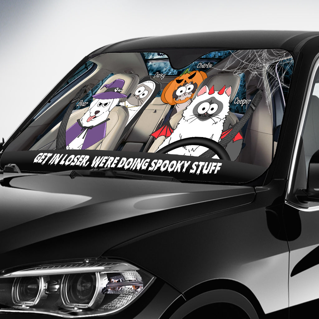 Gruseliges Zeug – Personalisierter Sonnenschutz fürs Auto mit Hund