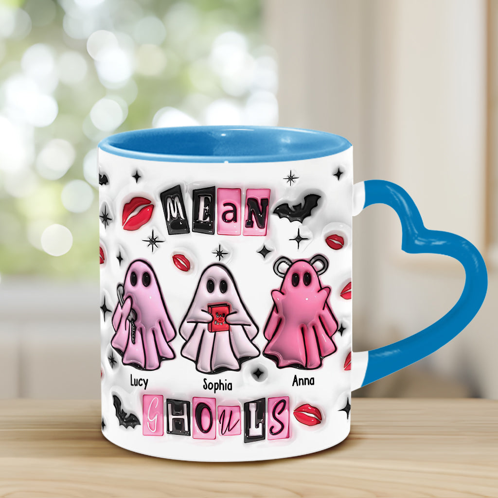 Mean Ghouls - Personalized Bestie Heart Handle Mug