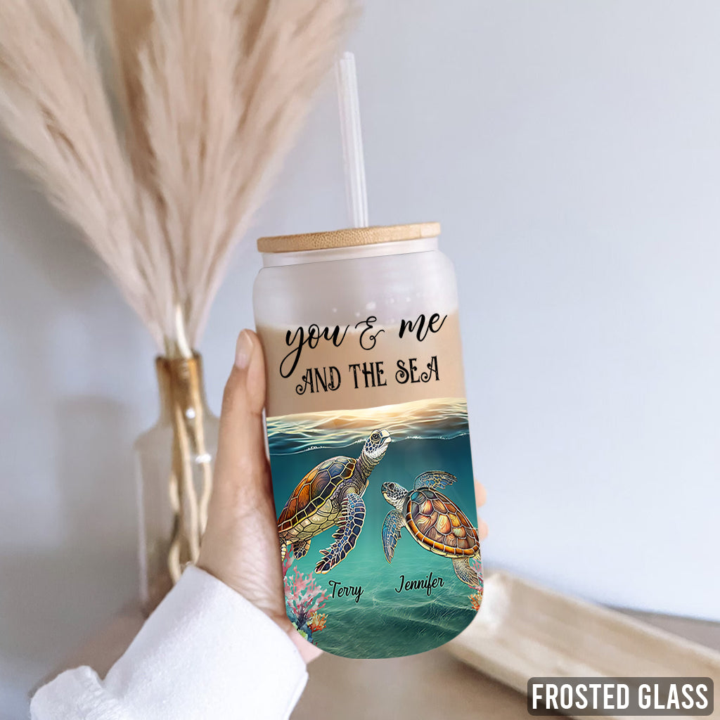 Du & Ich und das Meer – Personalisierte Schildkröten-Trinkflasche