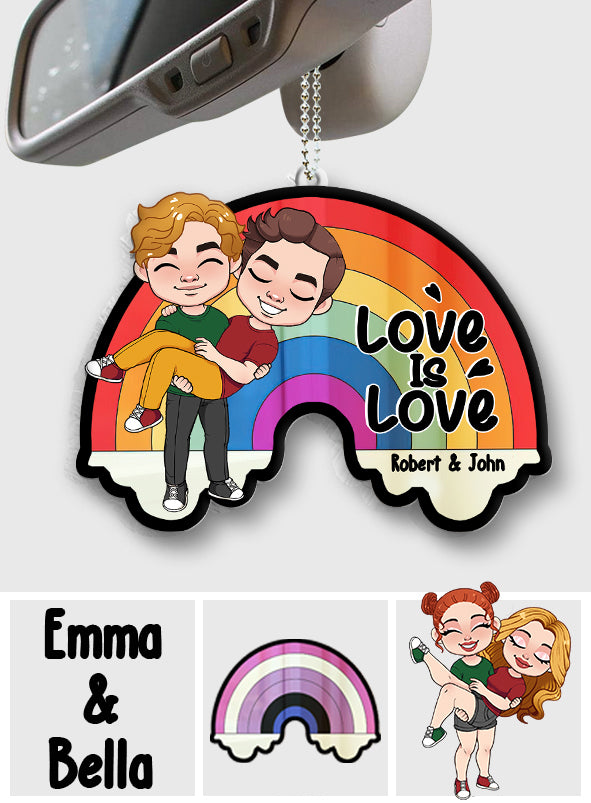 Liebe ist Liebe – Personalisierter transparenter Autoanhänger zur Unterstützung der LGBT-Community