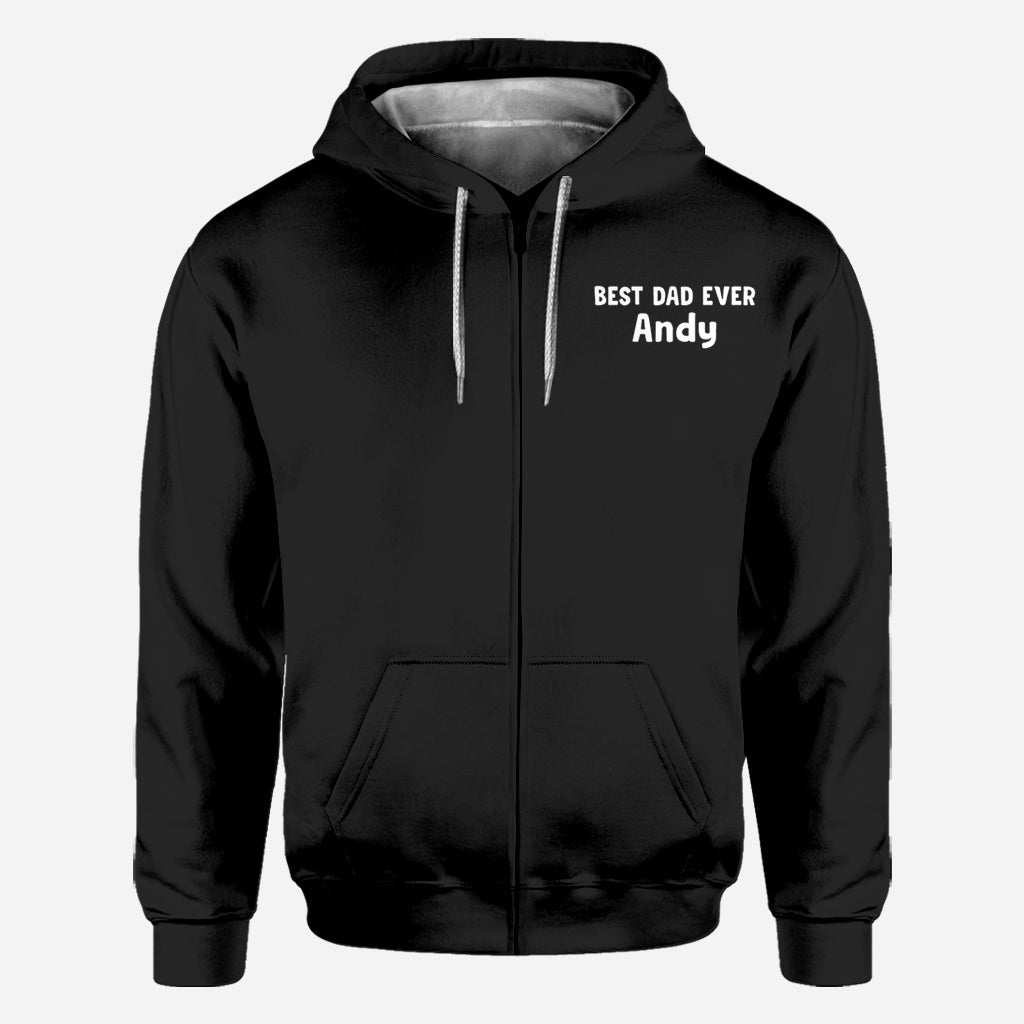 „Road On The Back“-Massage-T-Shirt – personalisiertes Vater-Shirt