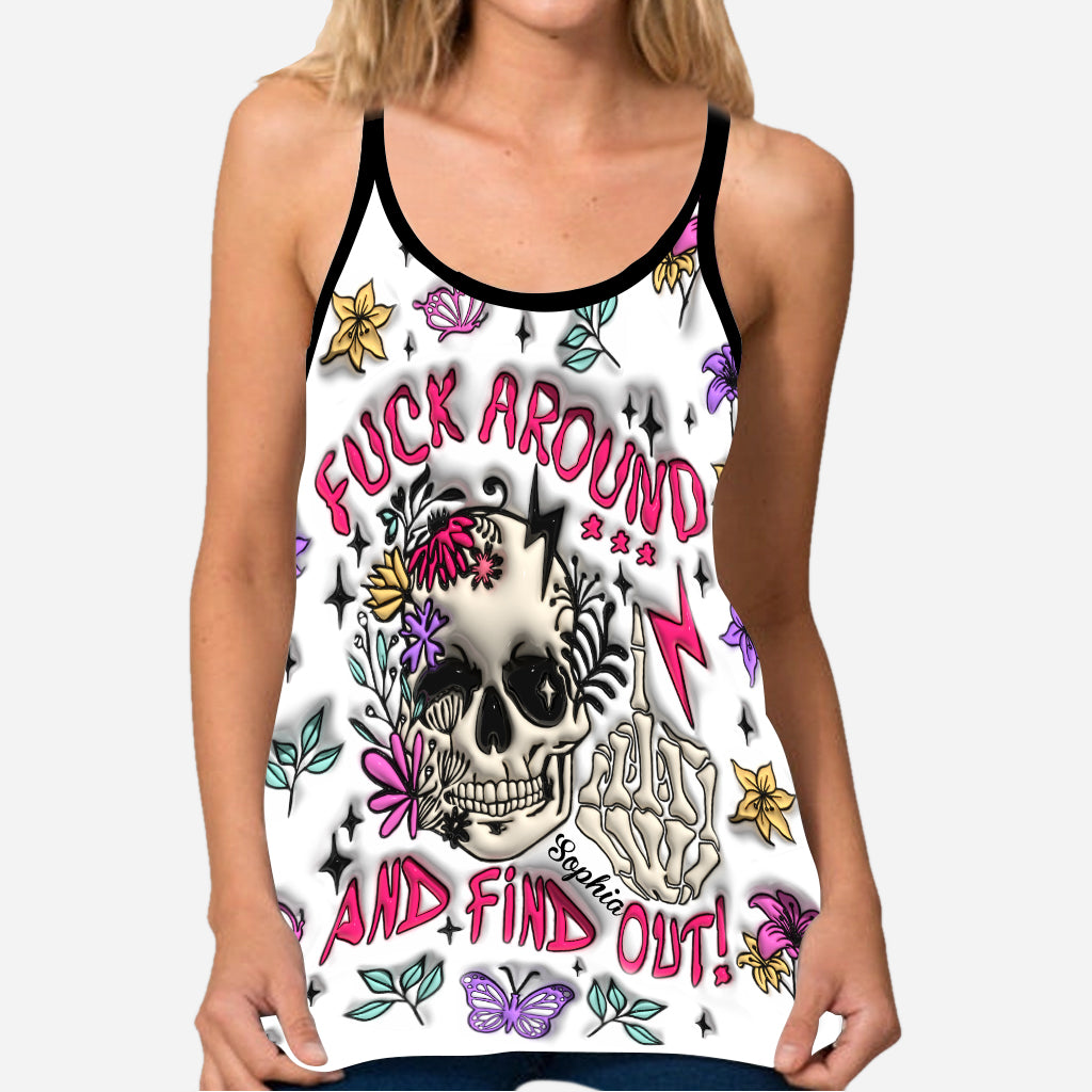 Verarsche es und finde es heraus – personalisiertes Totenkopf-Kreuz-Tanktop