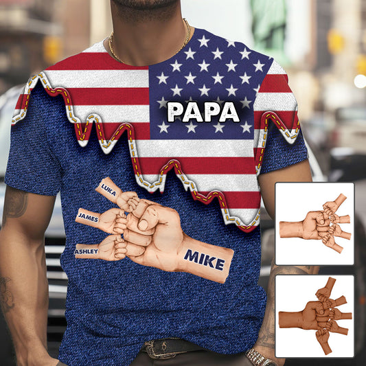 Daddy's Team - Personalisiertes Vater-T-Shirt