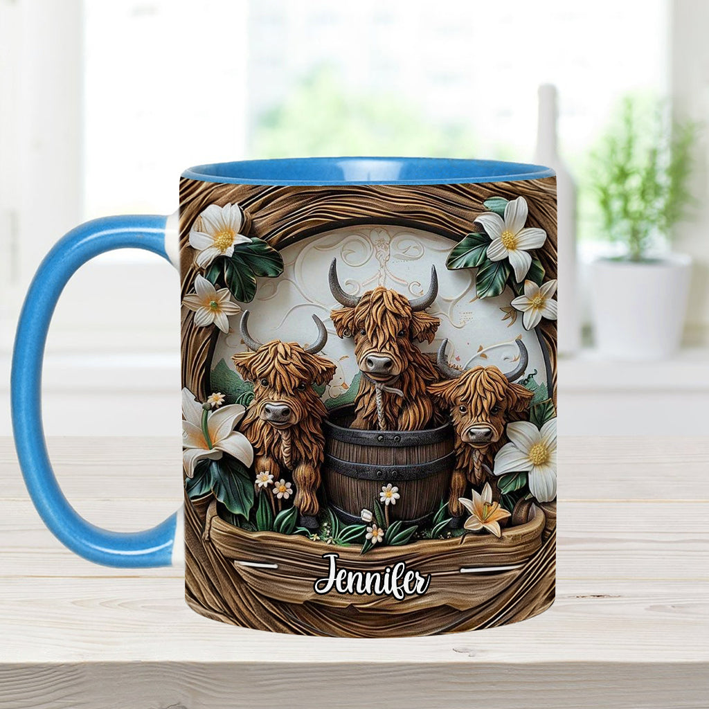 Liebe Hochlandrinder - Personalisierte Tasse