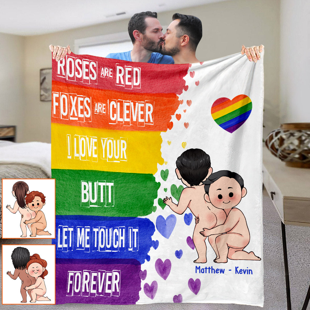 Ich mag deinen Po – Personalisierte LGBT-Unterstützungsdecke