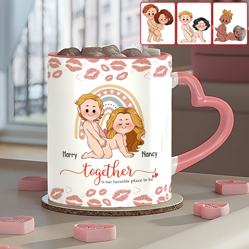 Ich liebe dich – Personalisierte Tasse mit Herzgriff für Paare