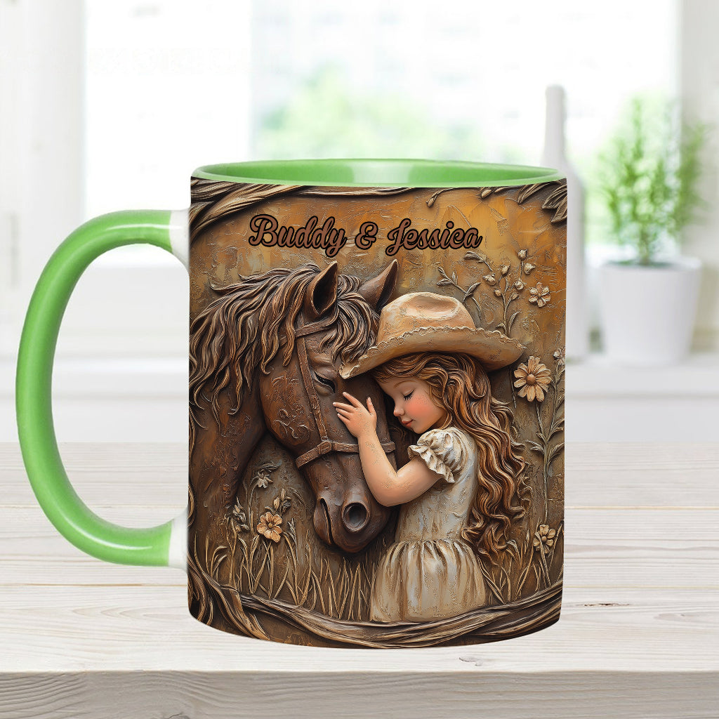 Einfach ein Mädchen, das Pferde liebt – personalisierte Tasse mit Pferdemotiv