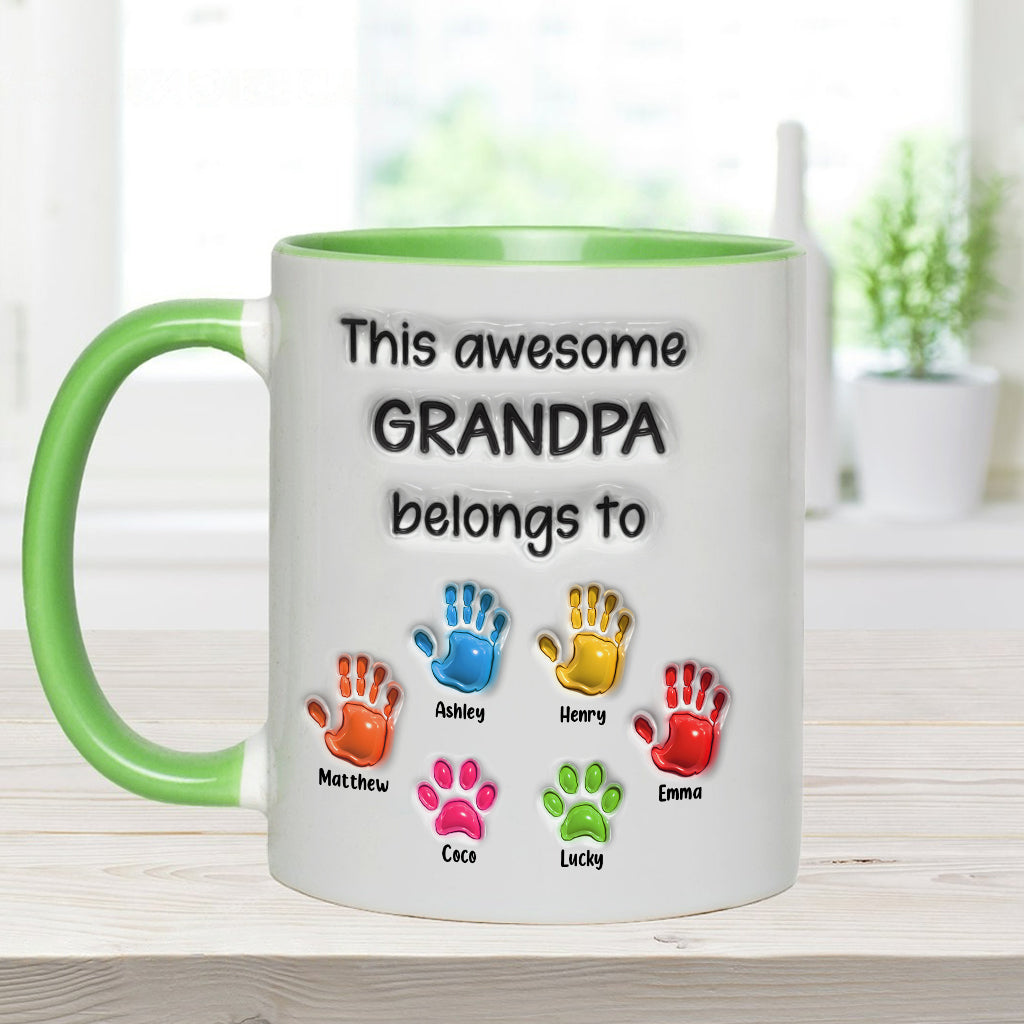 This Daddy Belongs to - Personalized Father Accent Mug