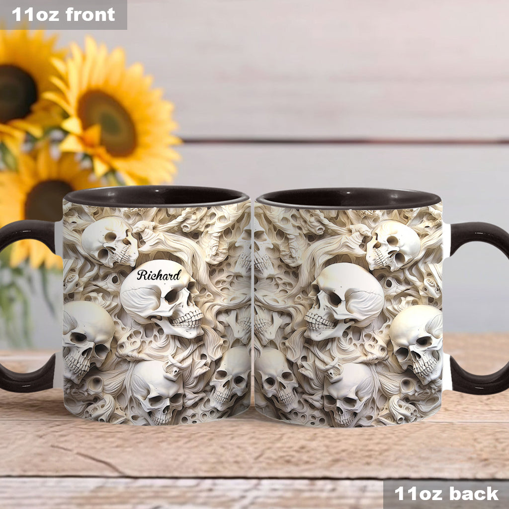 Weißer Totenkopf – Personalisierte Tasse mit Totenkopf-Akzent