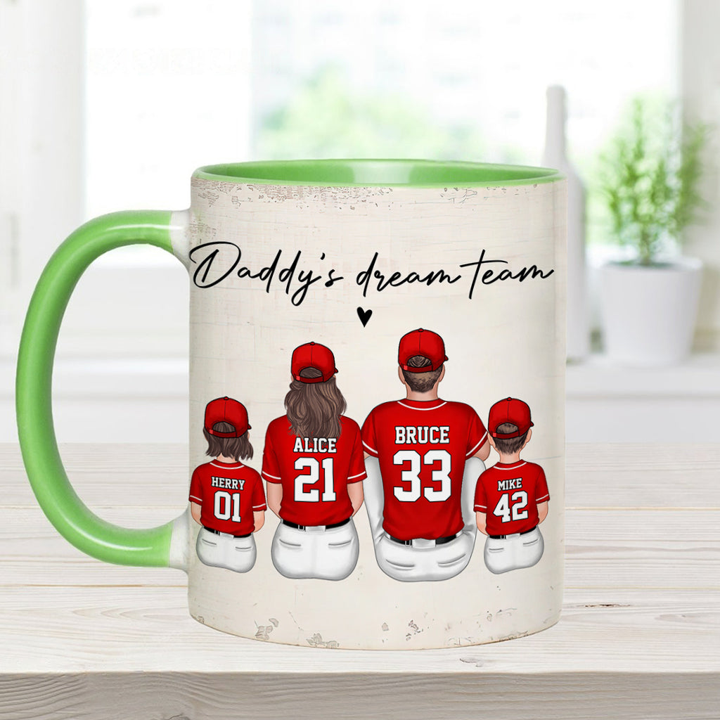 Daddy's Dream Team - Personalized Father Accent Mug