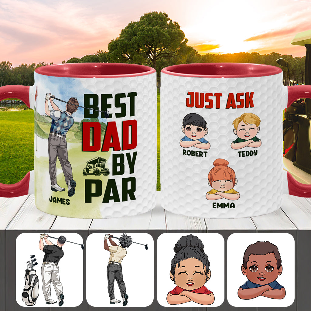 Bester Papa von Par - Personalisierter Golf-Akzentbecher