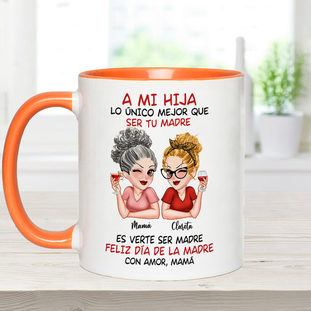 A Mi Hija - Personalisierte Tasse mit Muttermotiv