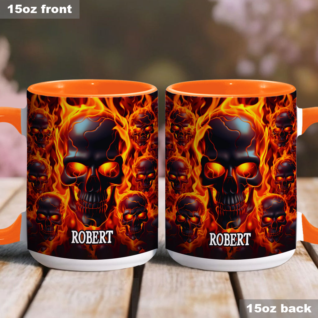 Brennender Totenkopf – Personalisierte Tasse mit Totenkopf-Akzent