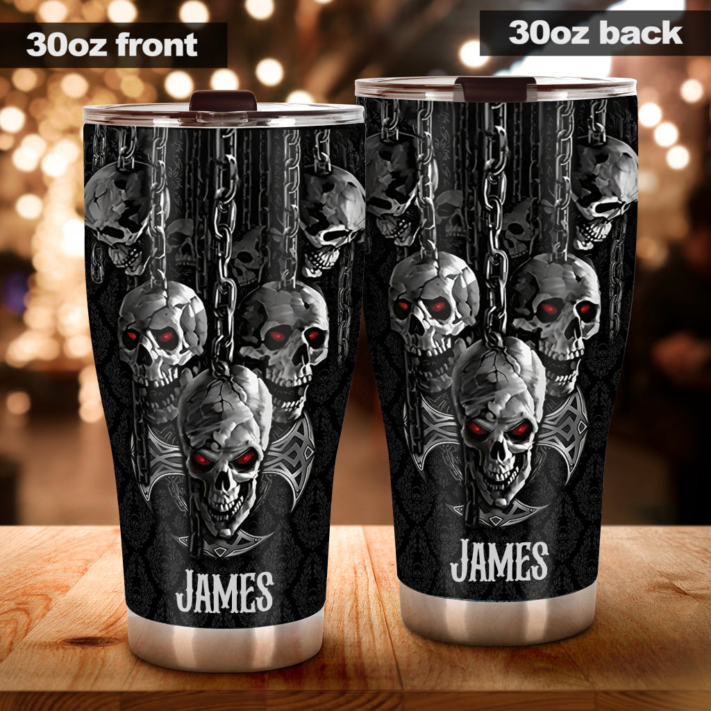 Rauchiges schwarzes Skelett – personalisierter Totenkopf-Becher