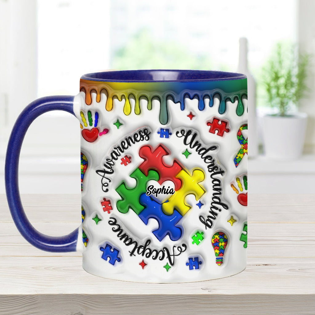 Autismus-Bewusstsein – Personalisierte Tasse mit Autismus-Motiv