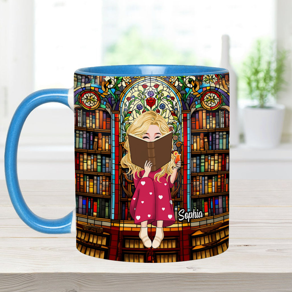 Einfach ein Mädchen, das Bücher liebt – personalisierte Tasse mit Buchmotiv